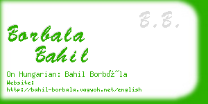 borbala bahil business card